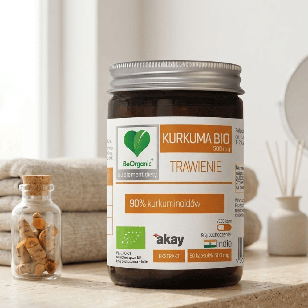 Kurkuma BIO BeOrganic Stawy Wątroba Trawienie Kapsułki Bez Cukru 50 szt. — miniatura 2