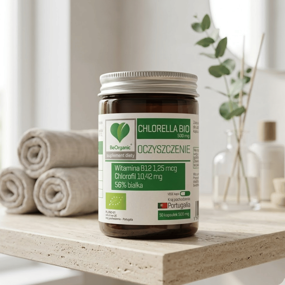Chlorella BIO BeOrganic Detoks Oczyszczanie Kapsułki Bez Cukru 50 szt. — miniatura 2
