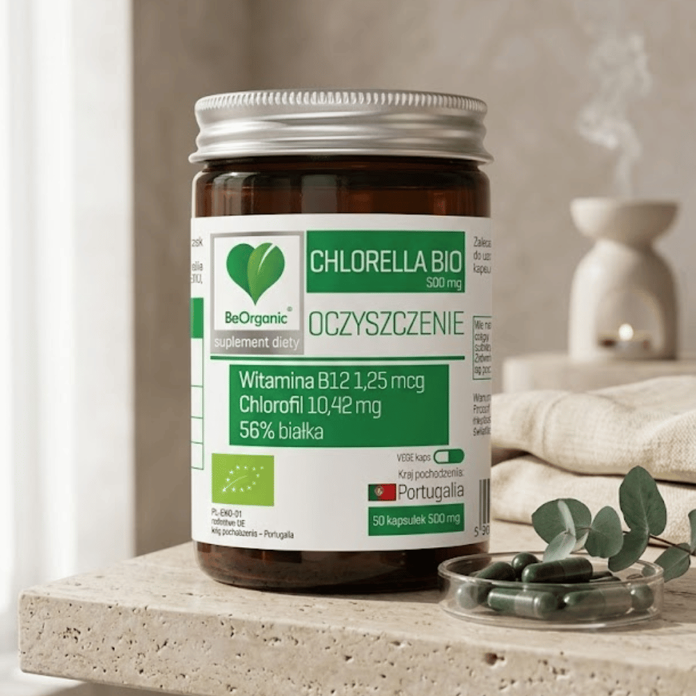 Chlorella BIO BeOrganic Detoks Oczyszczanie Kapsułki Bez Cukru 50 szt. — miniatura 4