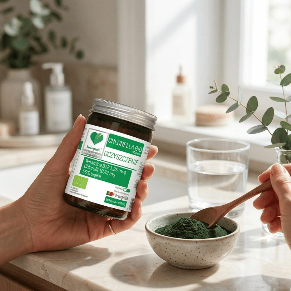 Chlorella BIO BeOrganic Detoks Oczyszczanie Kapsułki Bez Cukru 50 szt. — miniatura 5