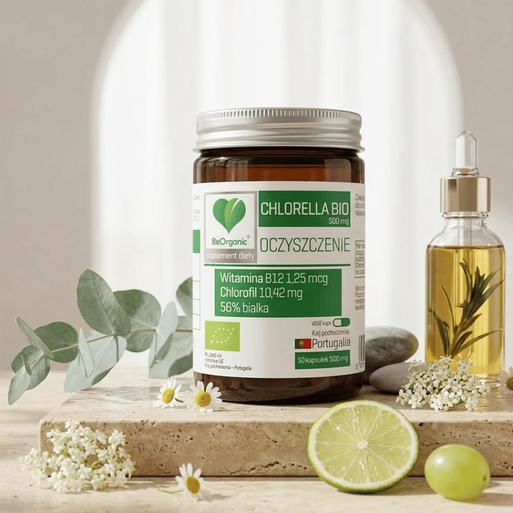 Chlorella BIO BeOrganic Detoks Oczyszczanie Kapsułki Bez Cukru 50 szt. — miniatura 3