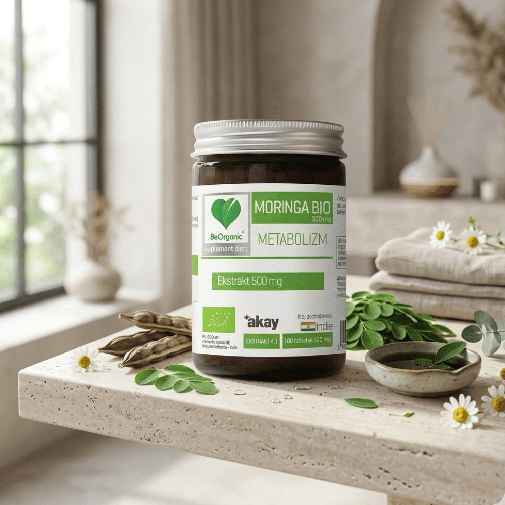 Moringa Ekstrakt BIO BeOrganic Cukier Energia Tabletki Bez Cukru 100 szt. — miniatura 2