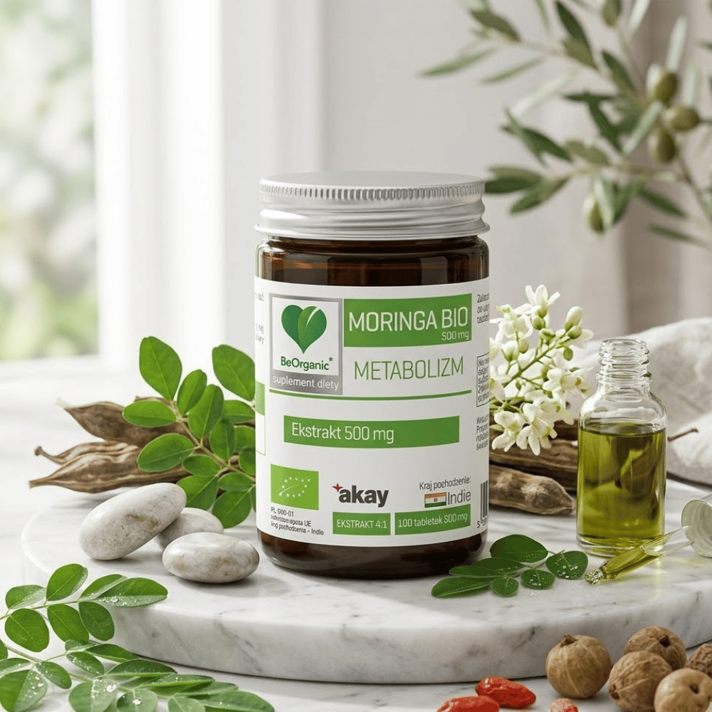 Moringa Ekstrakt BIO BeOrganic Cukier Energia Tabletki Bez Cukru 100 szt. — miniatura 3