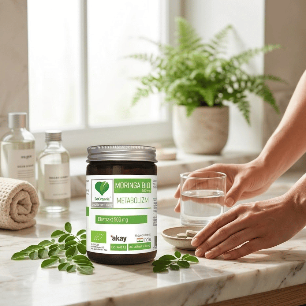 Moringa Ekstrakt BIO BeOrganic Cukier Energia Tabletki Bez Cukru 100 szt. — miniatura 5