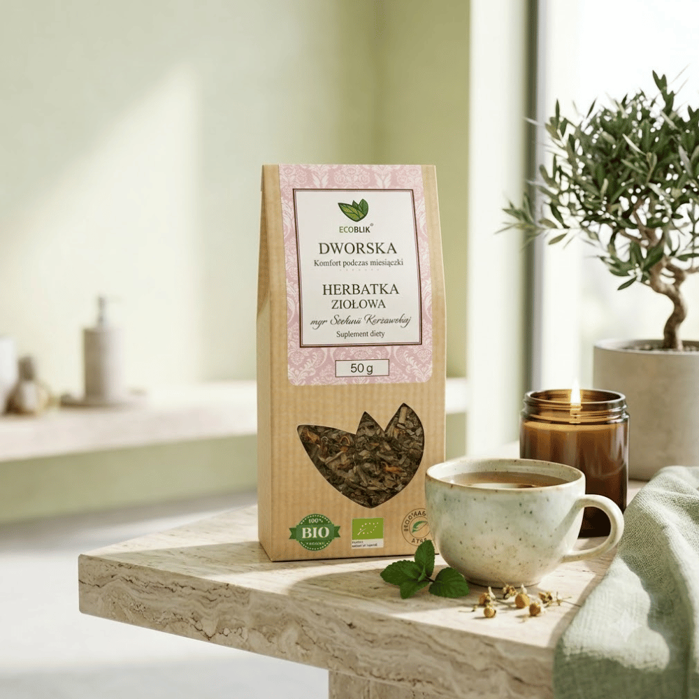 Herbatka Dworska BIO – Kobieca Harmonia, Cera i Komfort Miesiączkowy (50g) | EcoBlik — miniatura 5