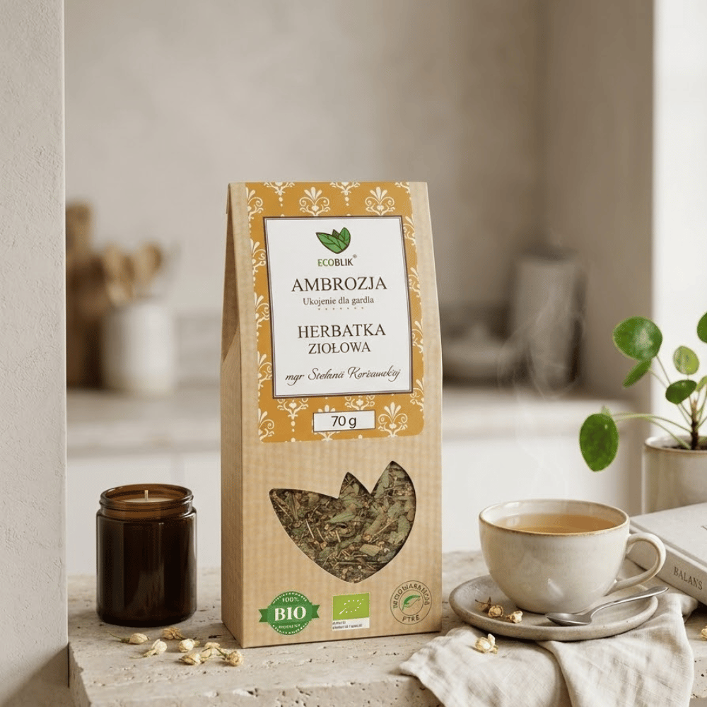 Herbatka Ambrozja BIO – Antyprzeziębieniowa, Ukojenie Gardła i Odporność (70g) | EcoBlik — miniatura 5