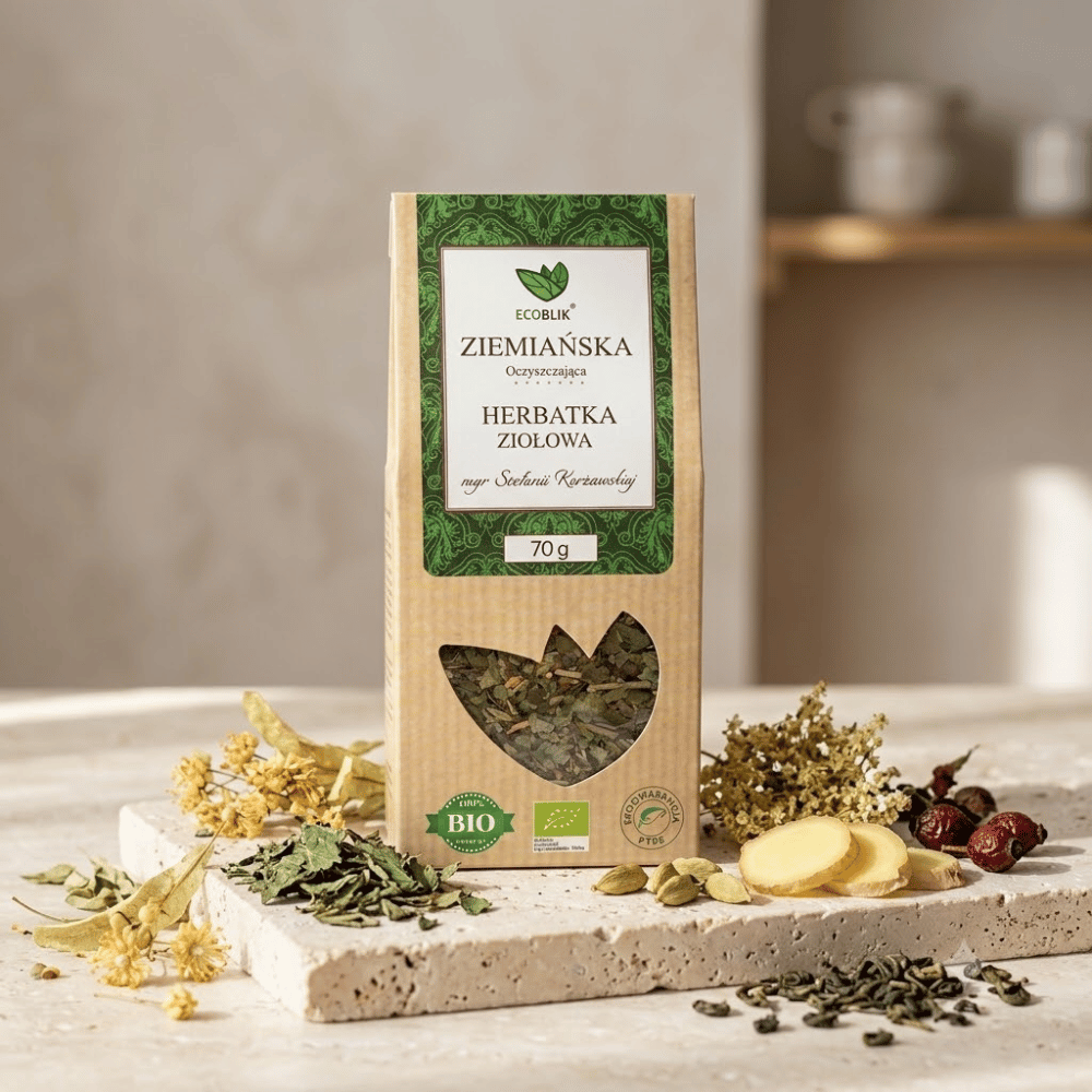 Herbatka Ziemiańska BIO – Lekkie Trawienie, Zdrowa Wątroba i Detoks (70g) | EcoBlik — miniatura 3