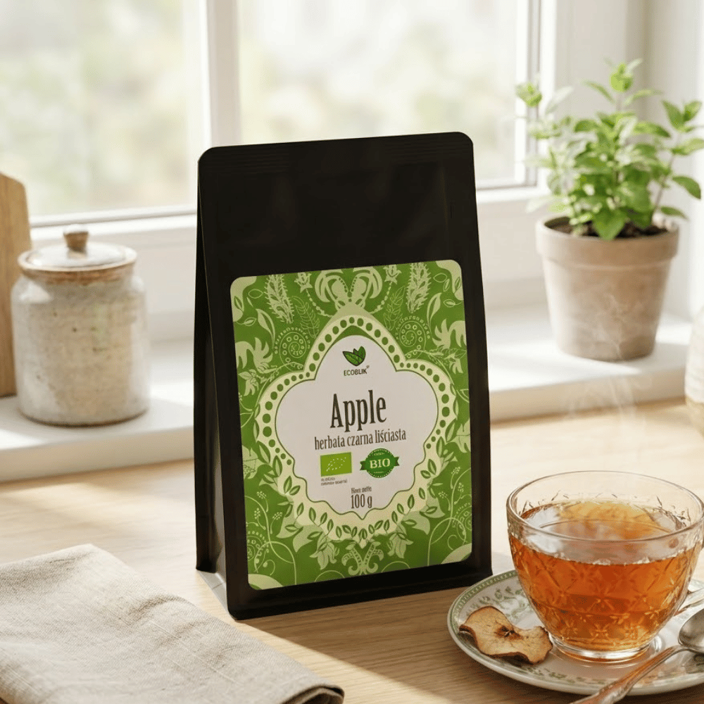 Herbata Czarna Apple BIO – Ekologiczna, Liściasta z Naturalnym Jabłkiem (100g) | EcoBlik — miniatura 2