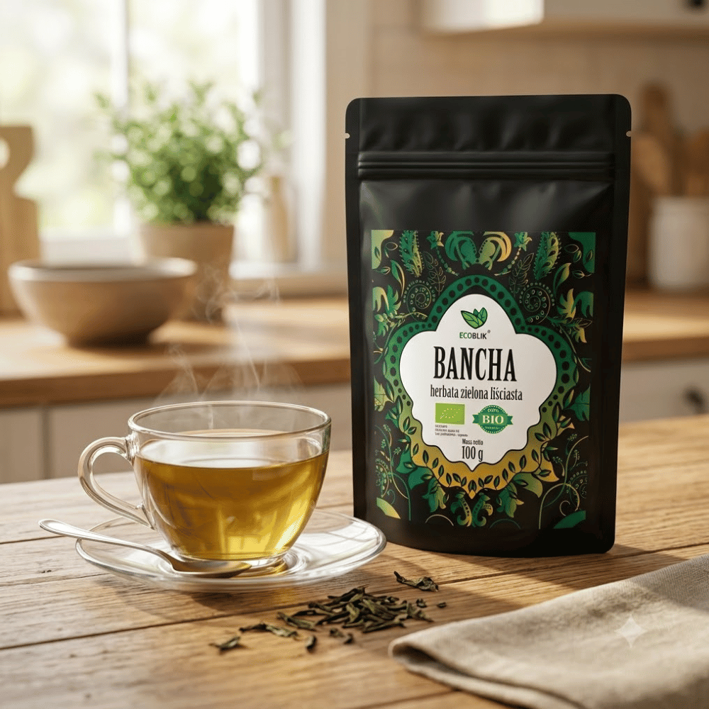 Herbata Zielona Bancha BIO – Odkwaszanie, Antyoksydanty i Łagodne Trawienie (100g) — miniatura 4