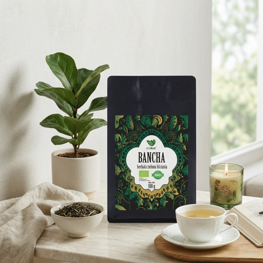 Herbata Zielona Bancha BIO – Odkwaszanie, Antyoksydanty i Łagodne Trawienie (100g) — miniatura 5