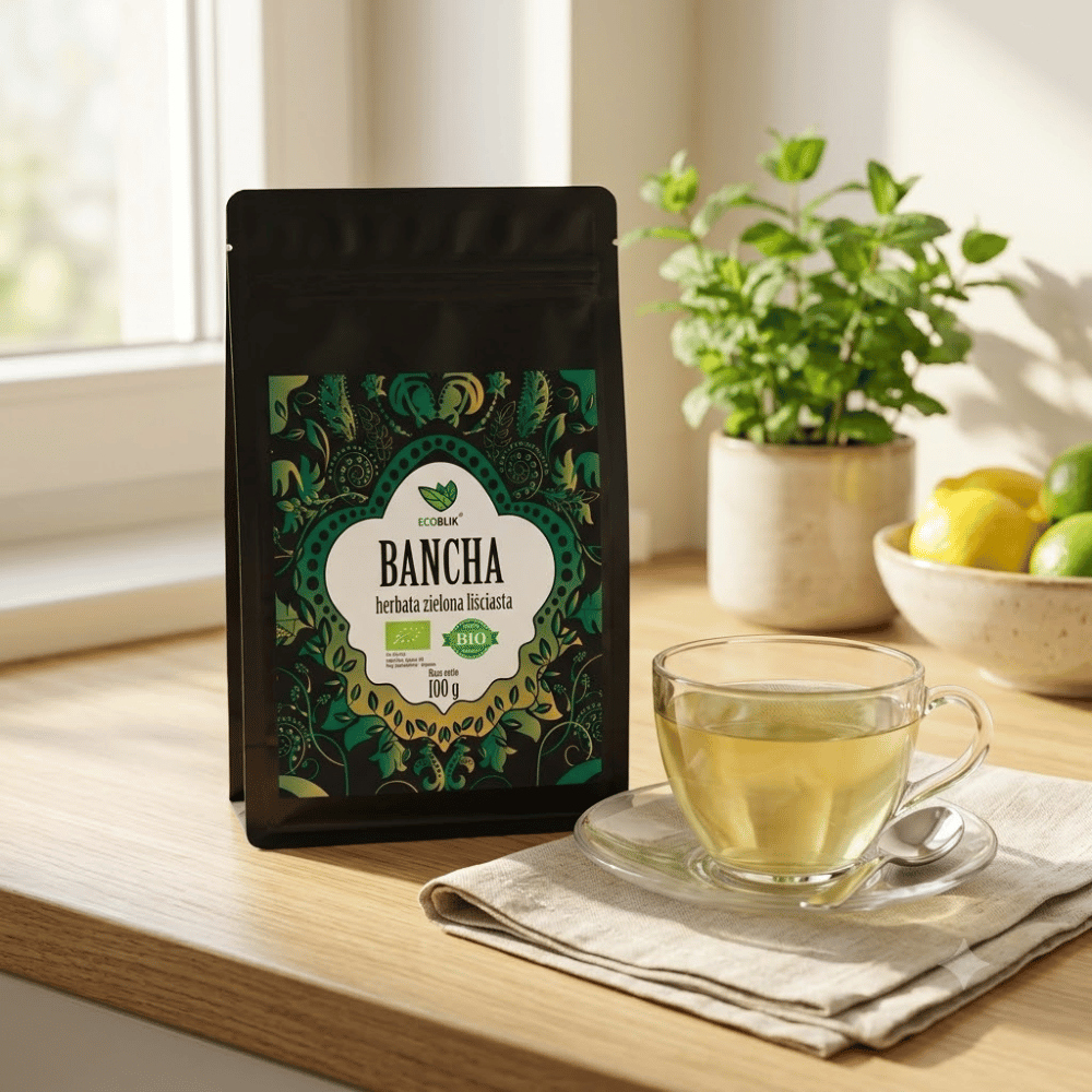 Herbata Zielona Bancha BIO – Odkwaszanie, Antyoksydanty i Łagodne Trawienie (100g) — miniatura 2