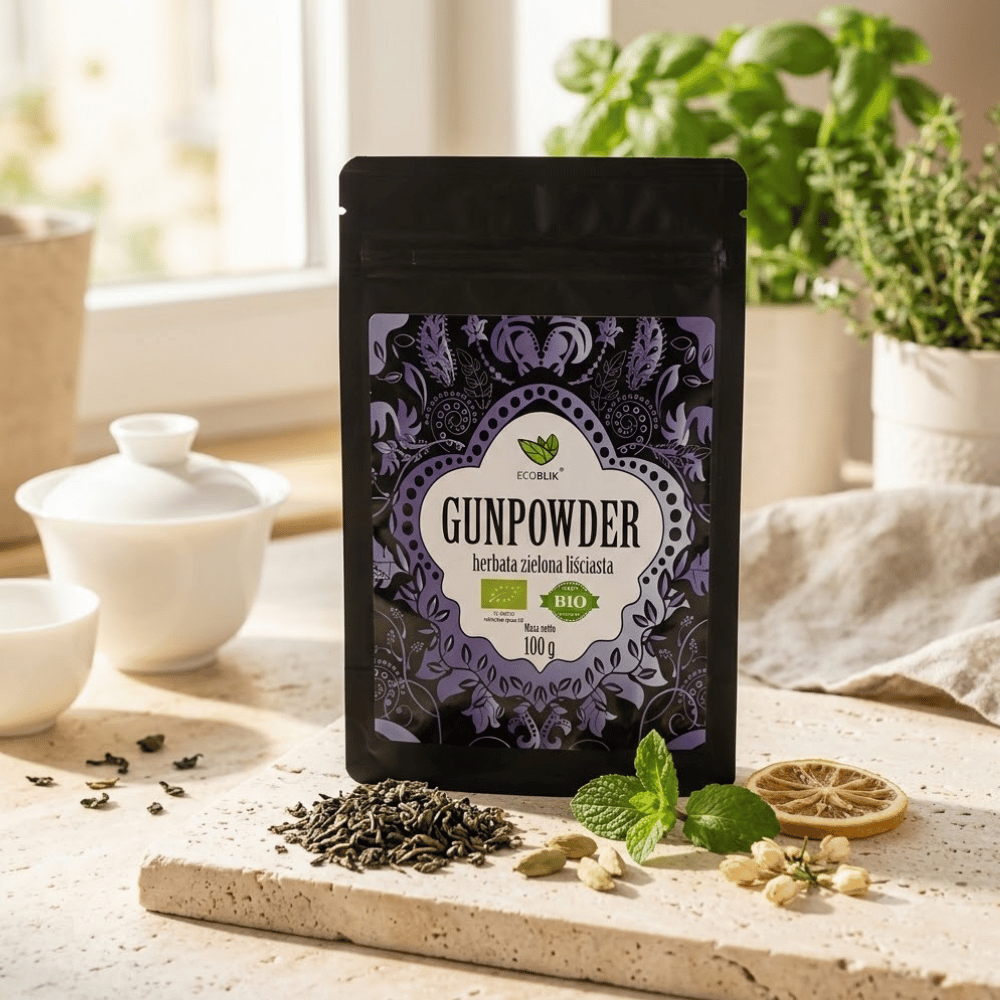 Herbata Zielona Gunpowder BIO – Intensywne Oczyszczanie, Energia i Metabolizm (110g) | EcoBlik — miniatura 3