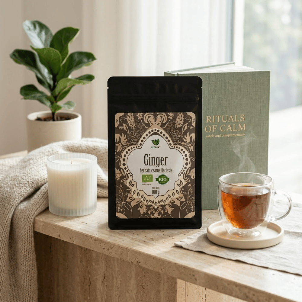 Herbata Czarna Ginger BIO – Ekologiczna, Rozgrzewająca z Imbirem (100g) | EcoBlik — miniatura 5