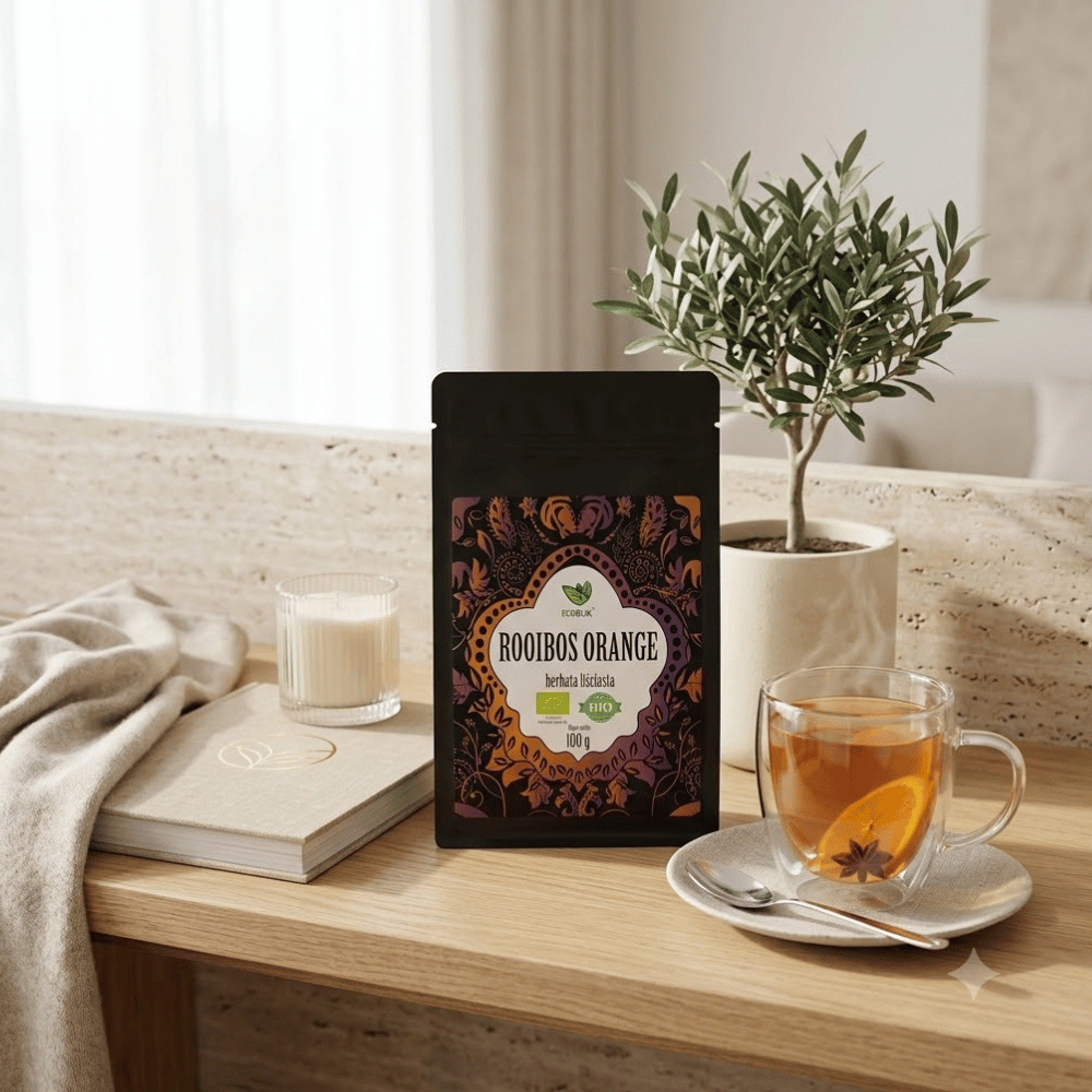 Herbata Rooibos Orange BIO – Ekologiczna, Bez Kofeiny, z Nutą Pomarańczy (100g) | EcoBlik — miniatura 5