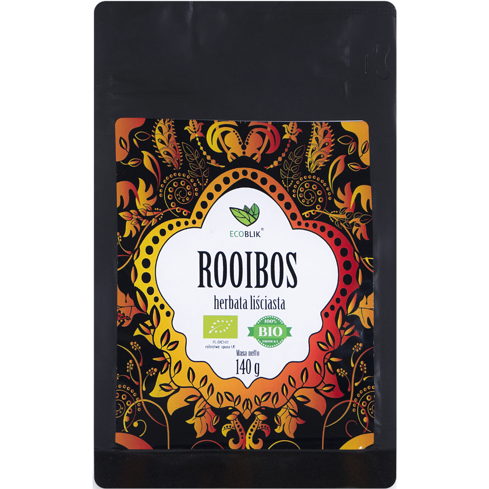 Herbata Rooibos BIO – Czysty Ekologiczny Czerwonokrzew Afrykański (140g) | EcoBlik