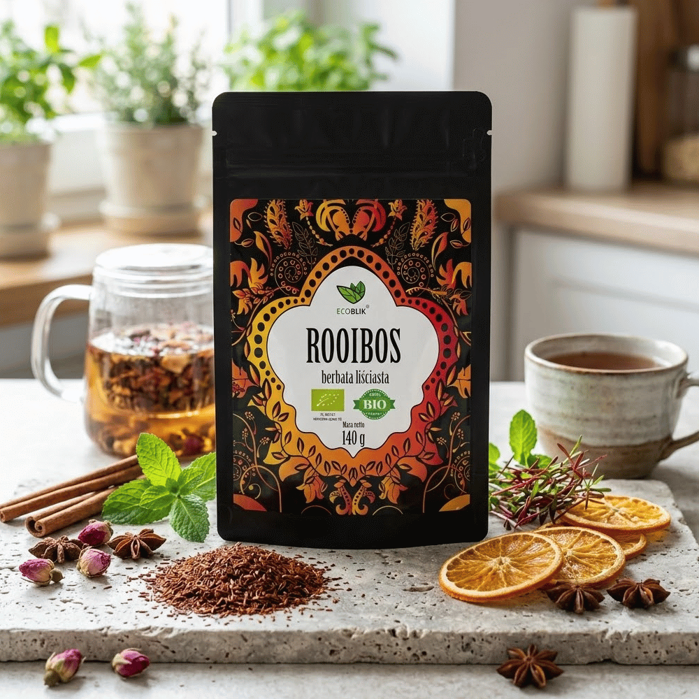 Herbata Rooibos BIO – Czysty Ekologiczny Czerwonokrzew Afrykański (140g) | EcoBlik — miniatura 3