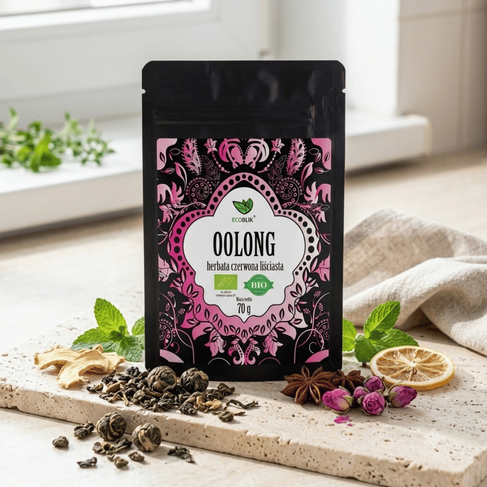 Herbata Czerwona Oolong BIO – Przyspiesza Metabolizm i Spalanie Tłuszczu (70g) | EcoBlik — miniatura 3