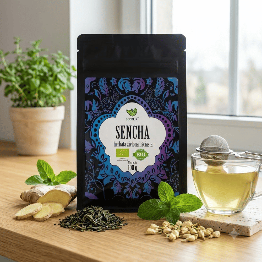 Herbata Zielona Sencha BIO – Przyspiesza Metabolizm, Antyoksydanty i Energia (100g) | EcoBlik — miniatura 4