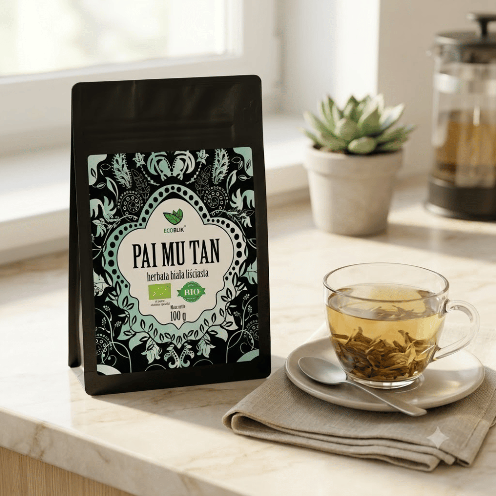 Herbata Biała Pai Mu Tan BIO – Eliksir Młodości i Ochrona Antyoksydacyjna (100g) | EcoBlik — miniatura 2