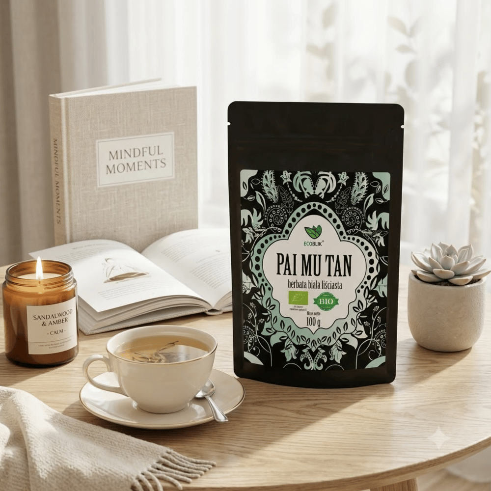 Herbata Biała Pai Mu Tan BIO – Eliksir Młodości i Ochrona Antyoksydacyjna (100g) | EcoBlik — miniatura 5