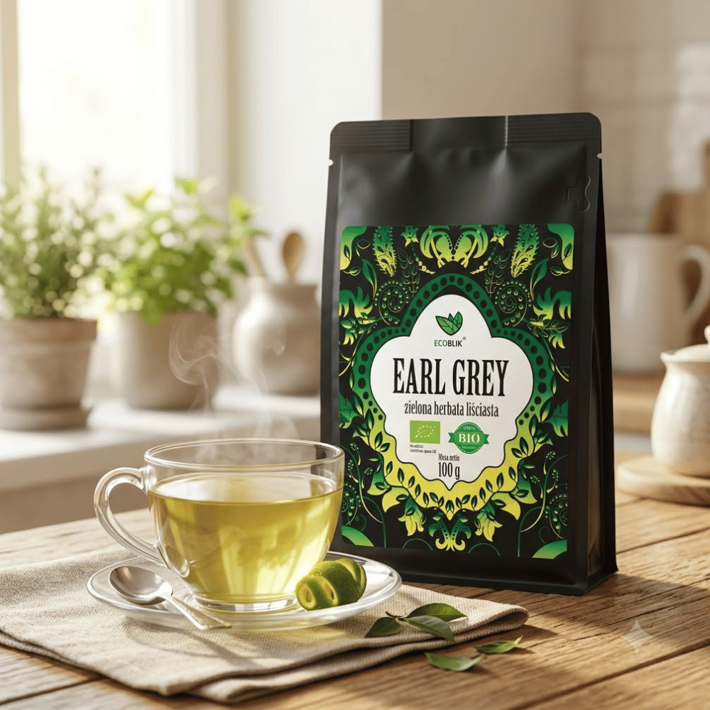 Herbata Zielona Earl Grey BIO – Oczyszczanie, Energia i Przyspieszony Metabolizm (100g) | EcoBlik — miniatura 4