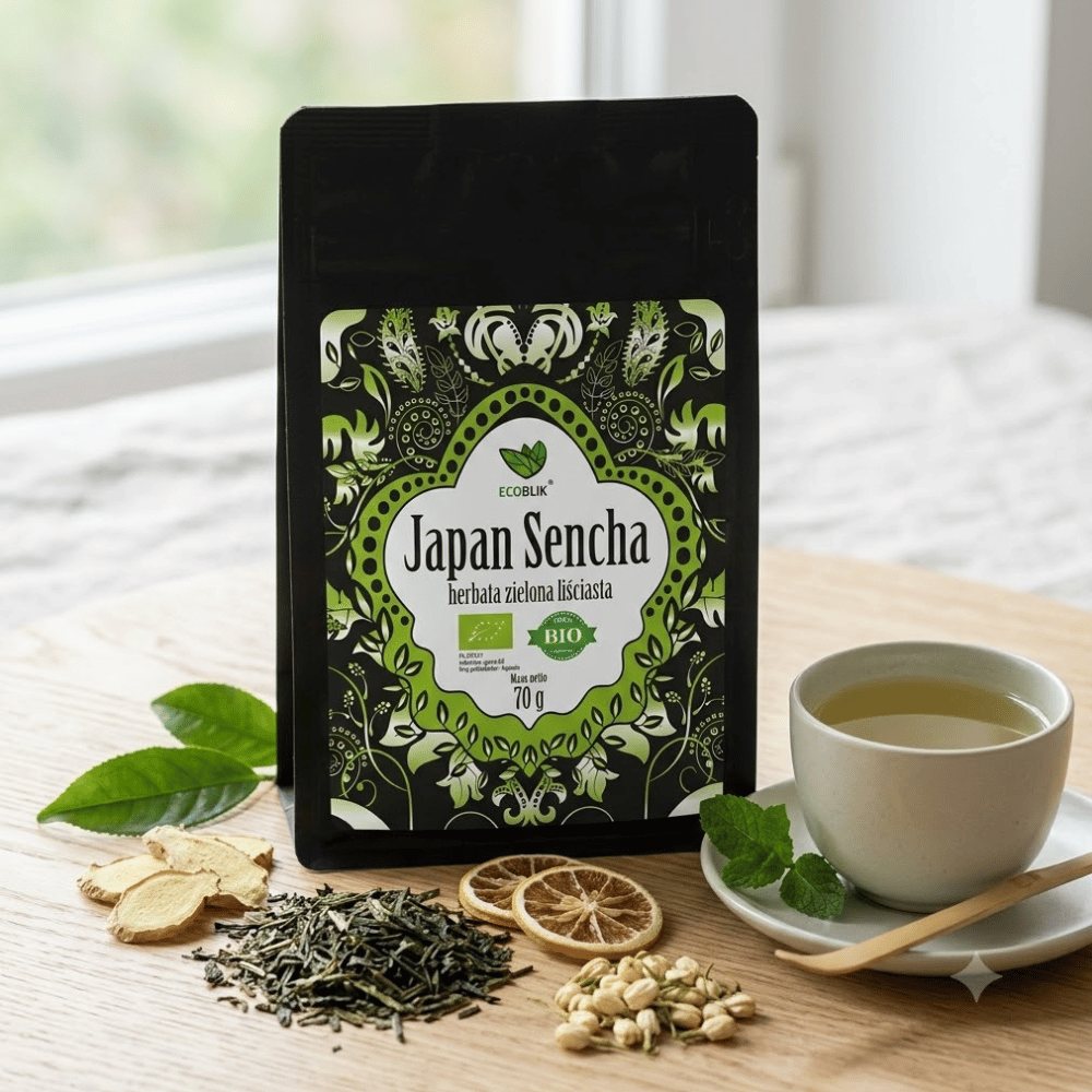 Herbata Japan Sencha BIO – Oryginalna Japońska Receptura, Metabolizm i Witalność (70g) | EcoBlik — miniatura 3