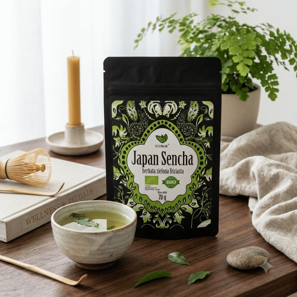 Herbata Japan Sencha BIO – Oryginalna Japońska Receptura, Metabolizm i Witalność (70g) | EcoBlik — miniatura 5