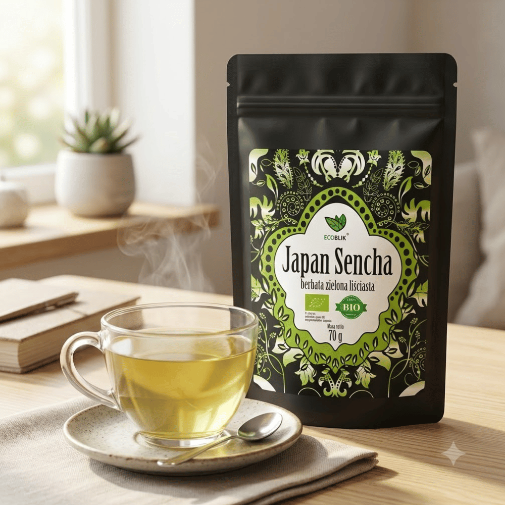 Herbata Japan Sencha BIO – Oryginalna Japońska Receptura, Metabolizm i Witalność (70g) | EcoBlik — miniatura 4
