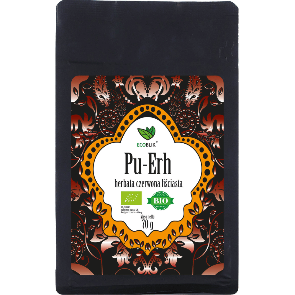 Herbata Czerwona Pu-Erh BIO – Intensywne Spalanie Tłuszczu, Trawienie i Detoks (70g) | EcoBlik