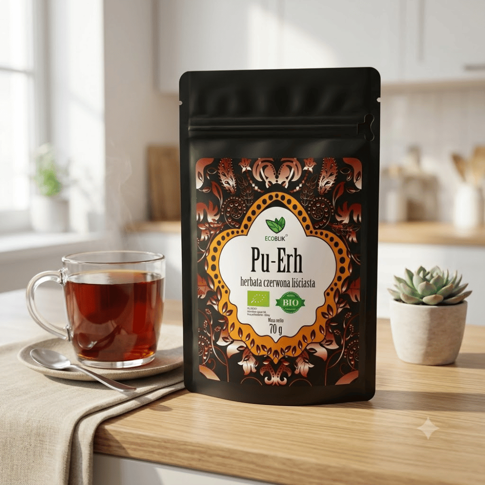 Herbata Czerwona Pu-Erh BIO – Intensywne Spalanie Tłuszczu, Trawienie i Detoks (70g) | EcoBlik — miniatura 2