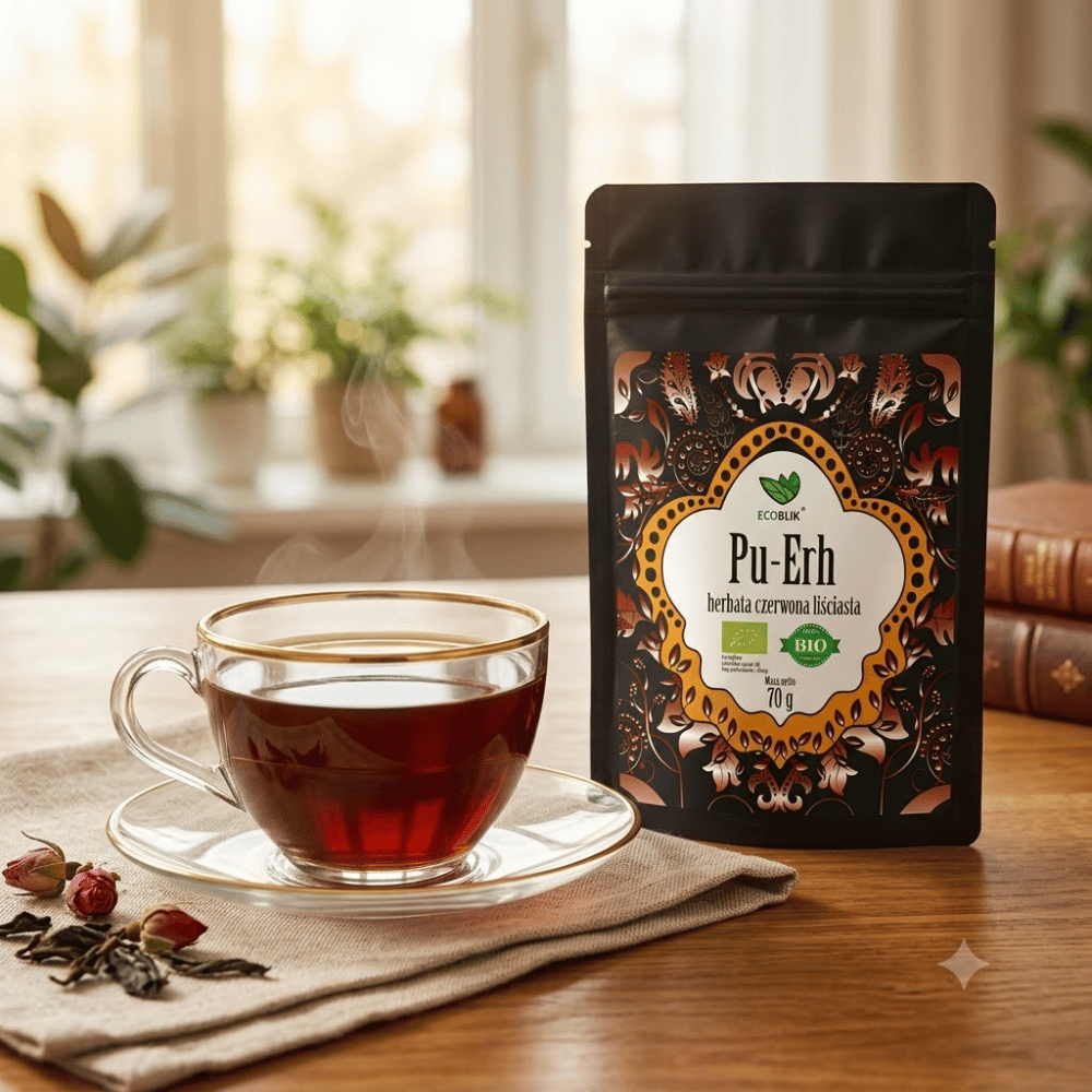 Herbata Czerwona Pu-Erh BIO – Intensywne Spalanie Tłuszczu, Trawienie i Detoks (70g) | EcoBlik — miniatura 4