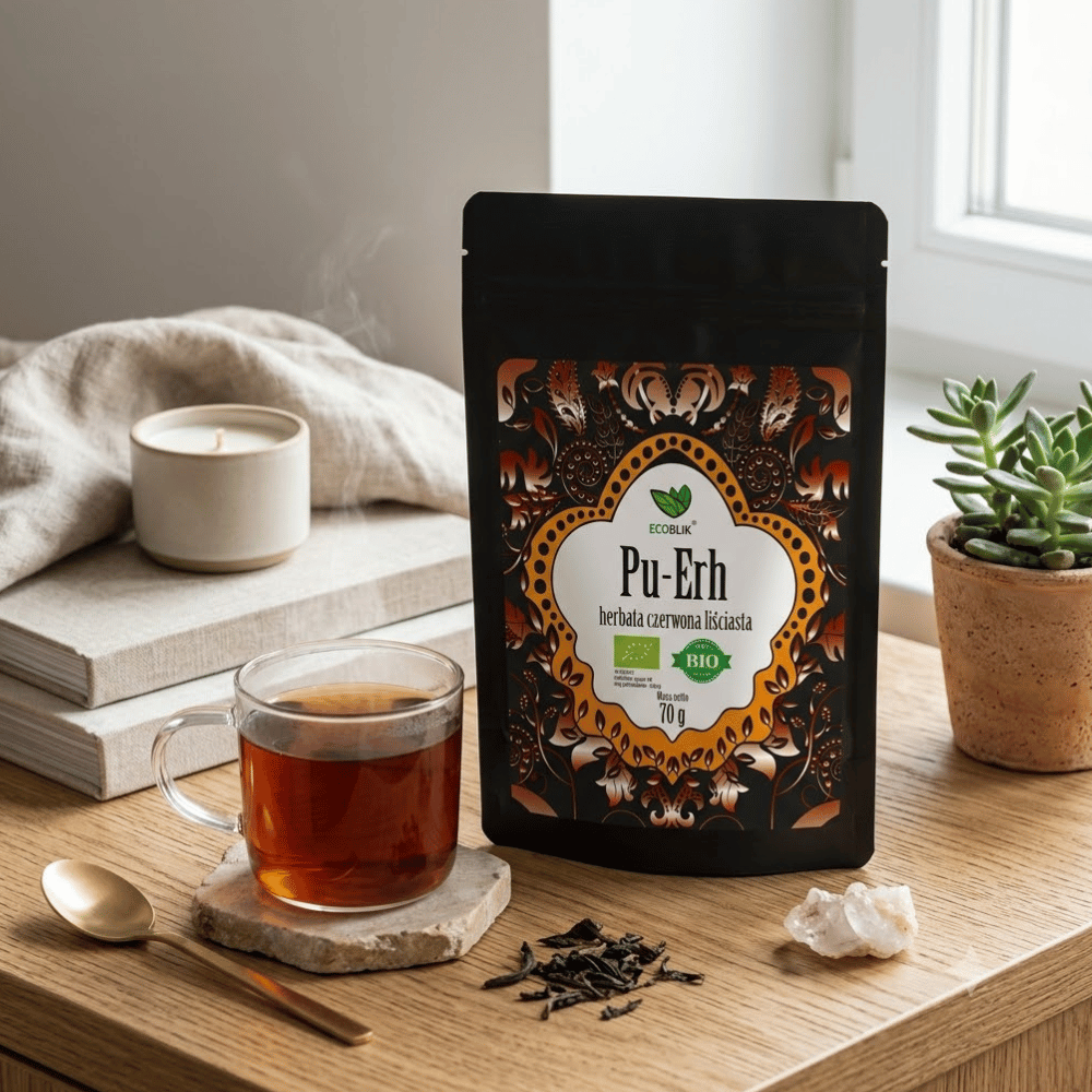Herbata Czerwona Pu-Erh BIO – Intensywne Spalanie Tłuszczu, Trawienie i Detoks (70g) | EcoBlik — miniatura 5