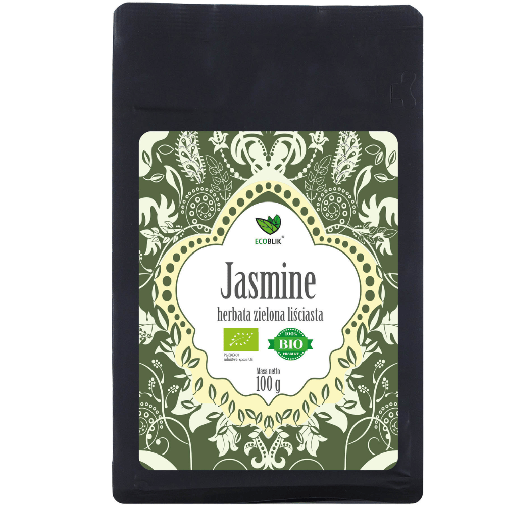 Herbata Zielona Jasmine BIO – Naturalne Wyciszenie, Antyoksydanty i Piękna Cera (100g) | EcoBlik