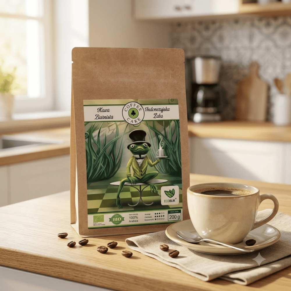 Kawa Ziarnista Indonezyjska Żaba BIO – Mocne Przebudzenie, Głęboki Smak i Focus 200g | EcoBlik — miniatura 2