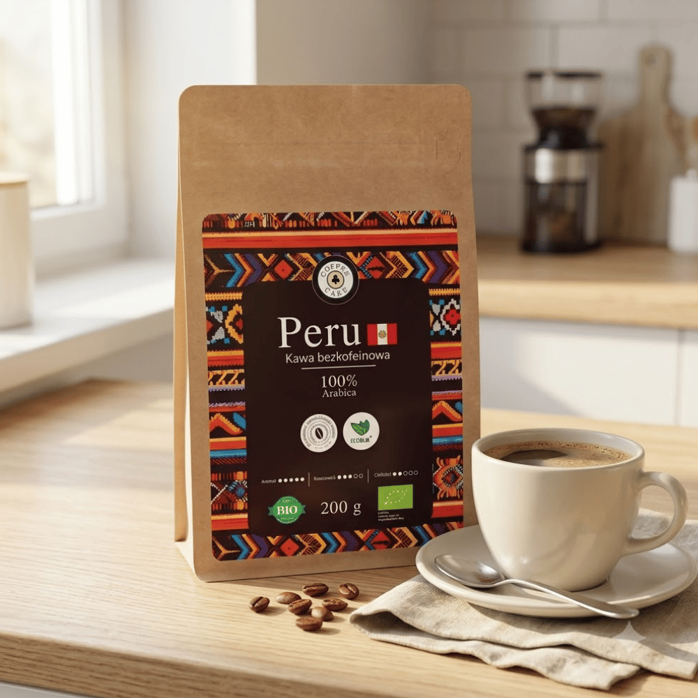 Kawa Ziarnista Arabica Peru BEZKOFEINOWA BIO – Spokój, Głęboki Smak i Regeneracja (200g) | EcoBlik — miniatura 2