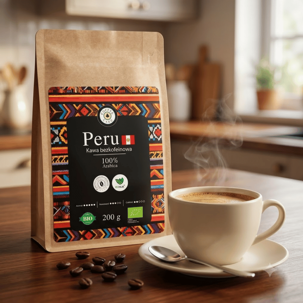 Kawa Ziarnista Arabica Peru BEZKOFEINOWA BIO – Spokój, Głęboki Smak i Regeneracja (200g) | EcoBlik — miniatura 4