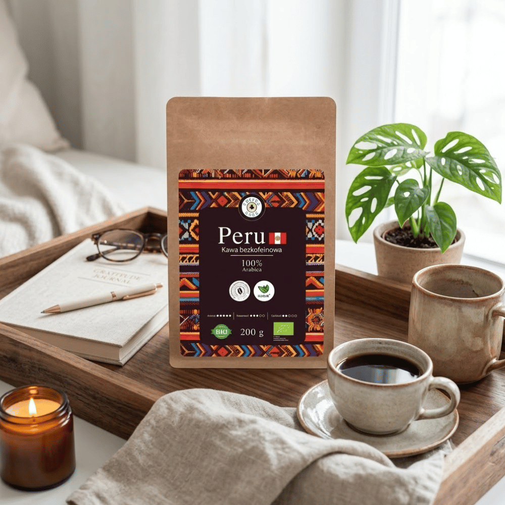 Kawa Ziarnista Arabica Peru BEZKOFEINOWA BIO – Spokój, Głęboki Smak i Regeneracja (200g) | EcoBlik — miniatura 5