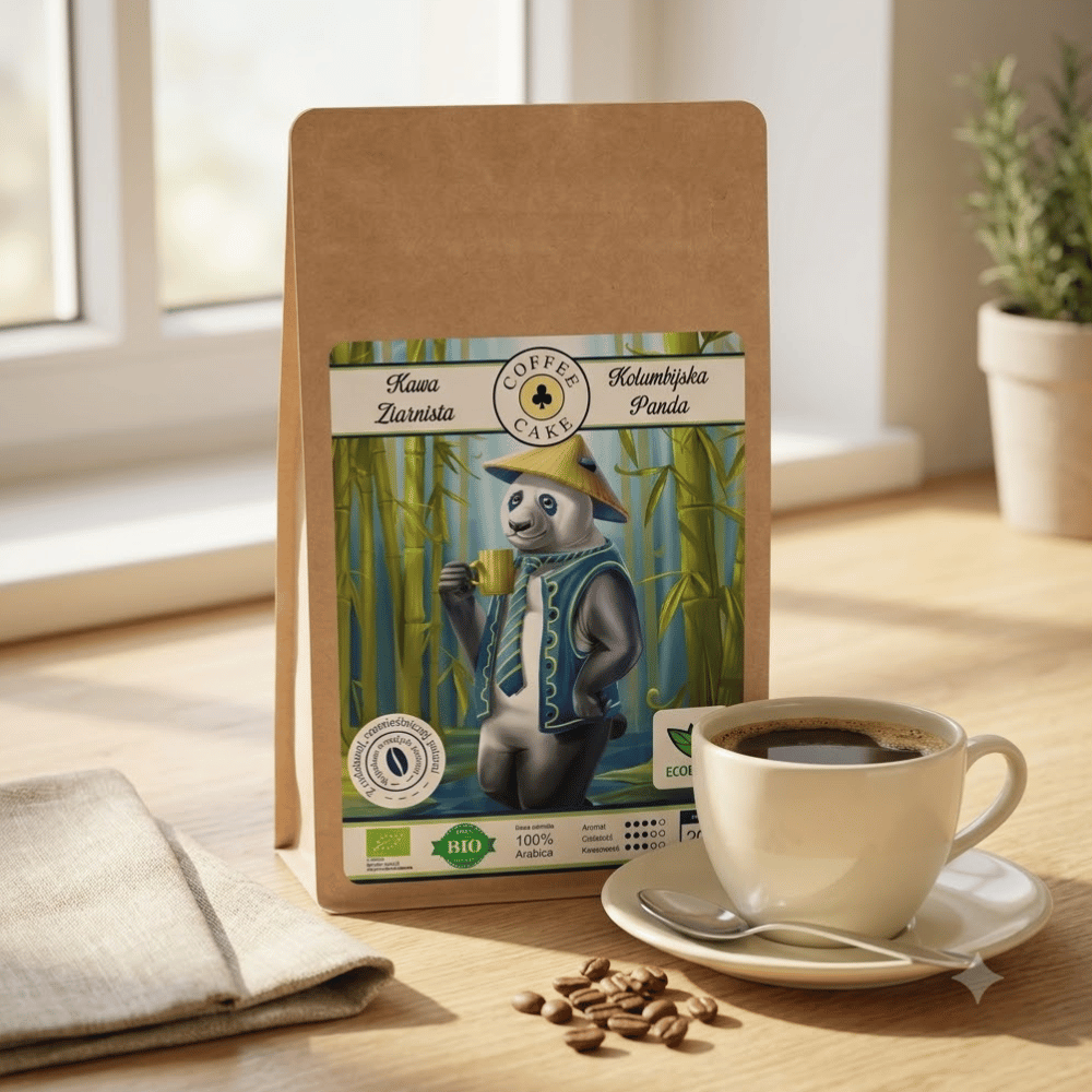 Kawa Ziarnista Kolumbijska Panda BIO – Klasyczny Balans, Karmelowe Nuty i Energia 200g | EcoBlik — miniatura 2