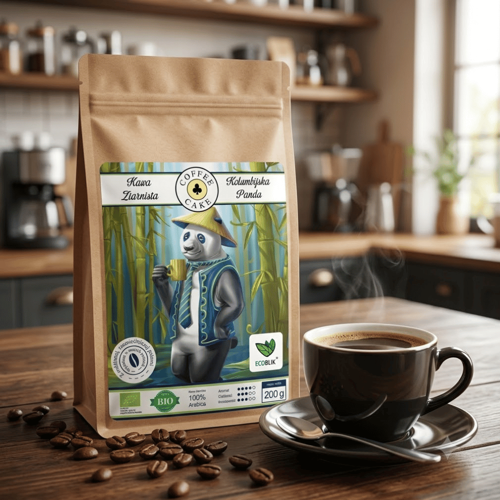 Kawa Ziarnista Kolumbijska Panda BIO – Klasyczny Balans, Karmelowe Nuty i Energia 200g | EcoBlik — miniatura 4