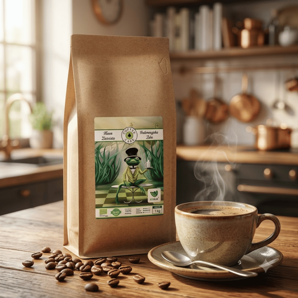 Kawa Ziarnista Indonezyjska Żaba BIO – Mocne Przebudzenie, Głęboki Smak i Focus 1kg | EcoBlik — miniatura 4