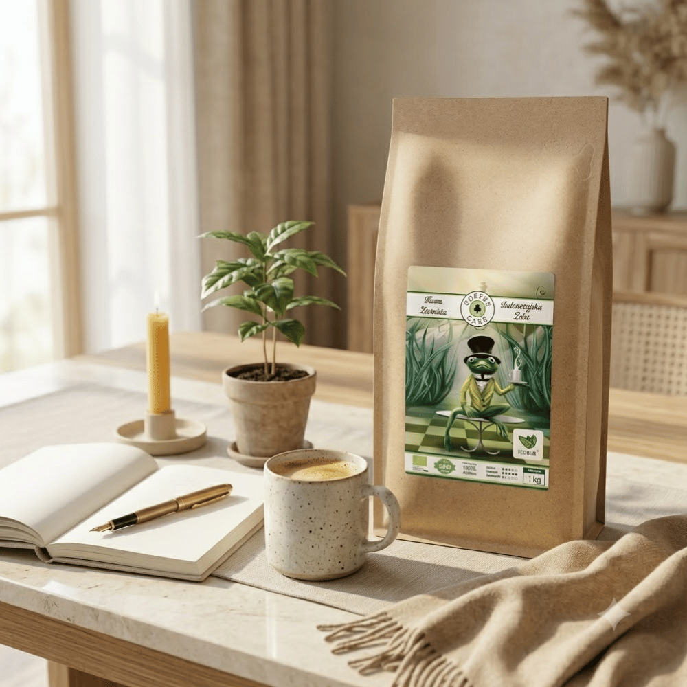 Kawa Ziarnista Indonezyjska Żaba BIO – Mocne Przebudzenie, Głęboki Smak i Focus 1kg | EcoBlik — miniatura 5