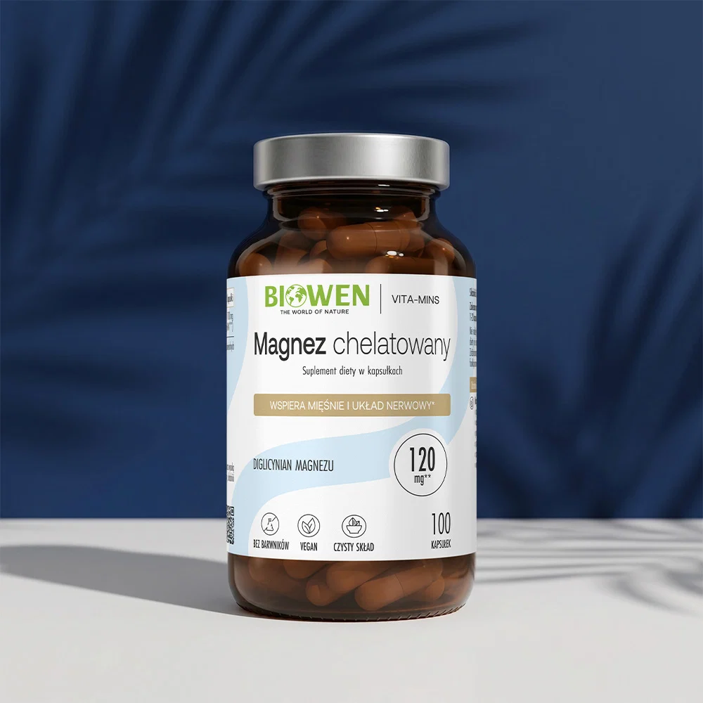 Magnez Chelatowany Biowen 100 kaps. – 850 mg Diglicynian — miniatura 2