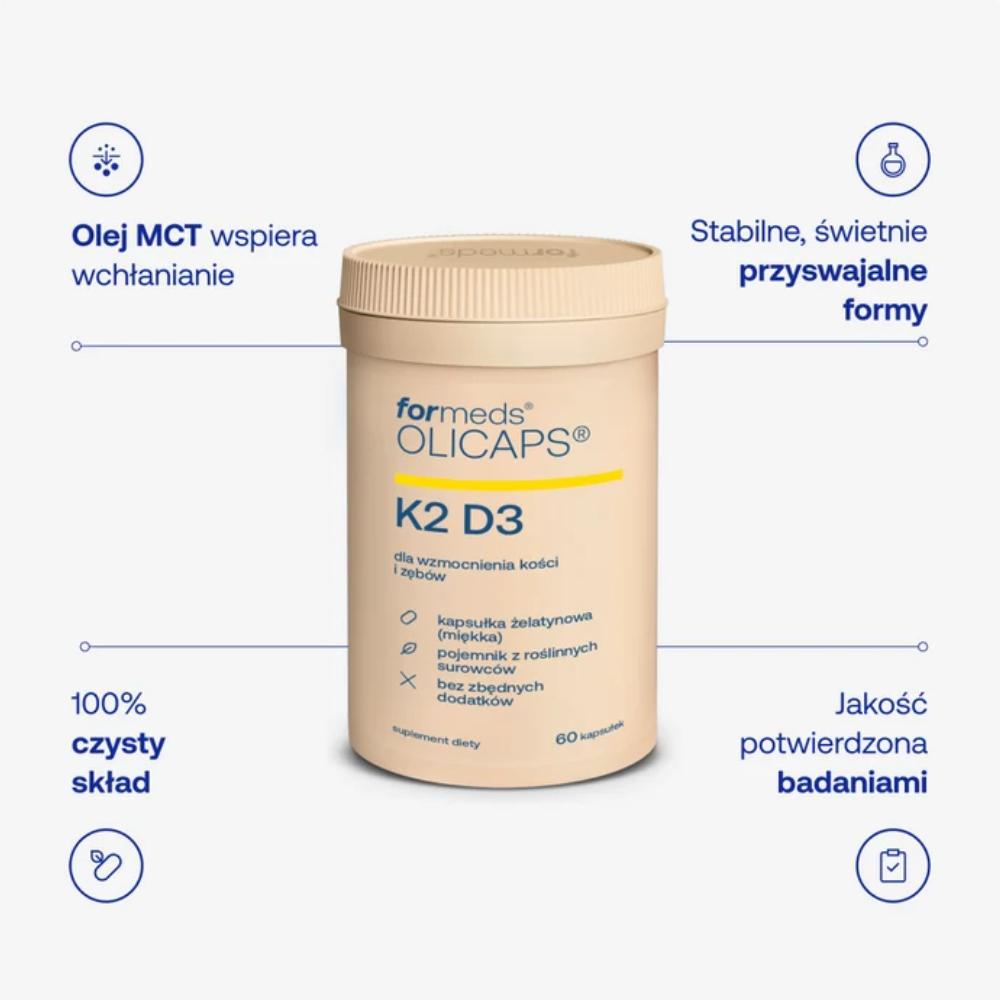 ForMeds Olicaps K2 D3 Witaminy K2 i D3 kapsułki – 60 kaps. — miniatura 5