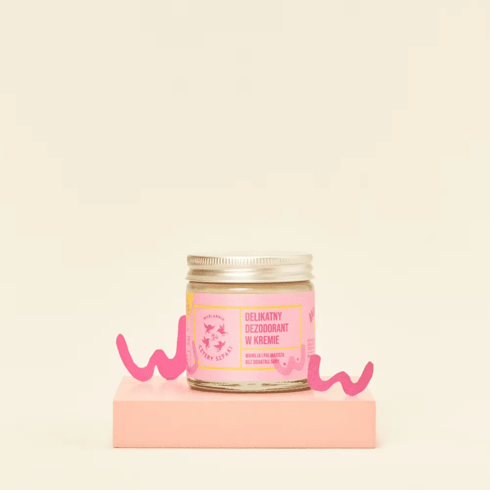 4 Szpaki - Delikatny dezodorant w kremie bez dodatku sody  "Badaj się" Wanilia i Palmaroza — miniatura 2