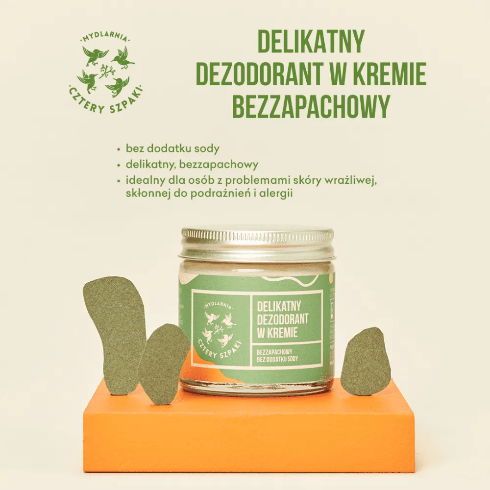 4 Szpaki - Delikatny dezodorant w kremie bez dodatku sody bezzapachowy — miniatura 2