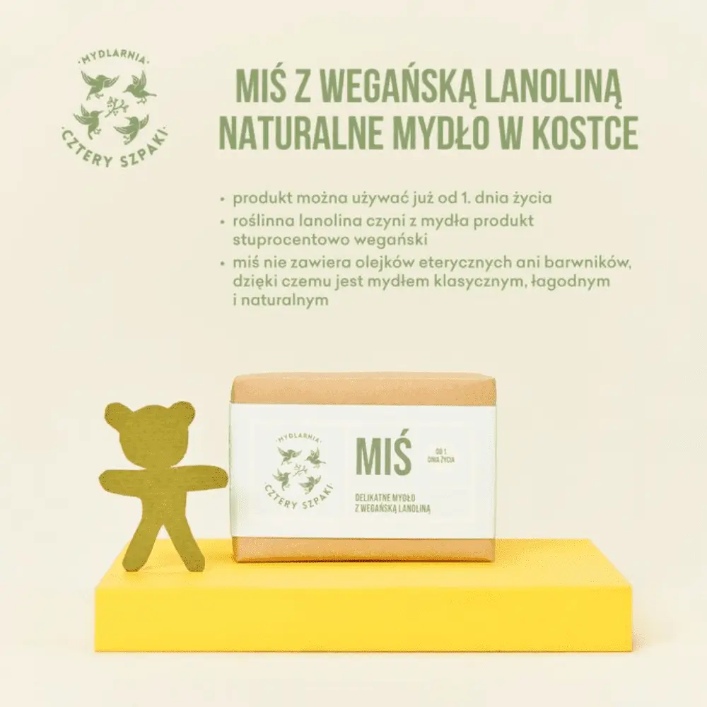4 Szpaki - Mydło w kostce Miś z lanoliną - od 1 dnia życia — miniatura 2