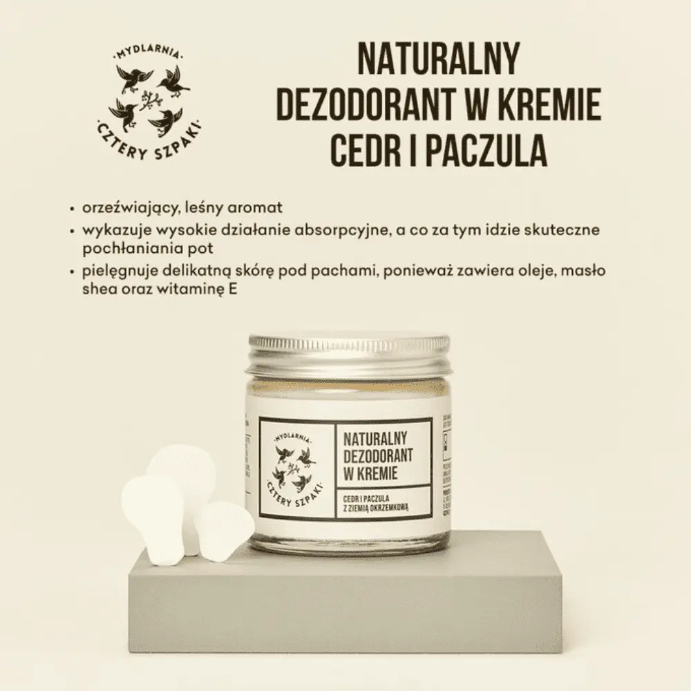 4 Szpaki - Naturalny dezodorant w kremie cedr i paczula — miniatura 2
