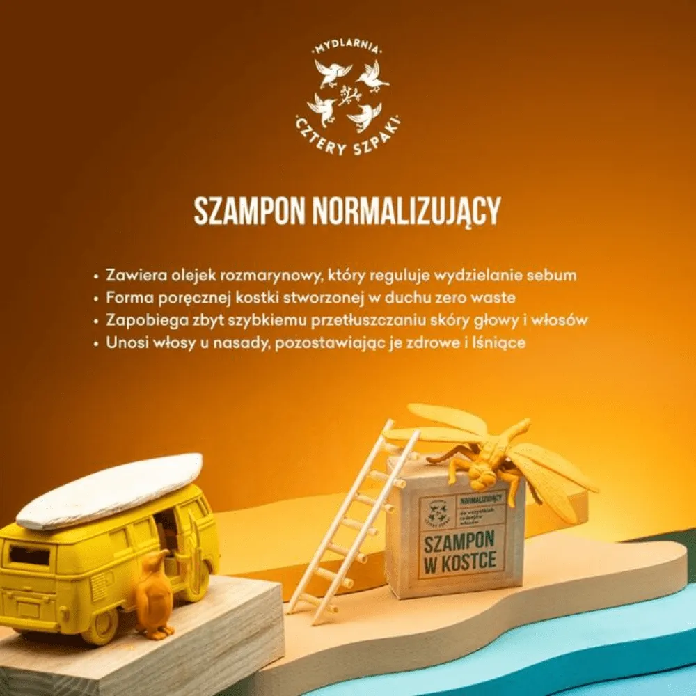 4 Szpaki - Normalizujący szampon w kostce - rozmaryn i mandarynka — miniatura 4