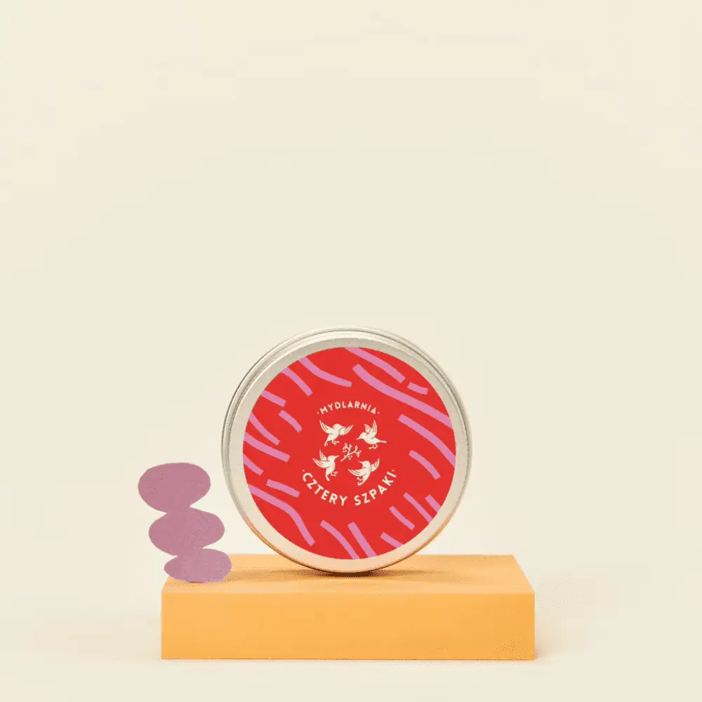 4 Szpaki - Okrągła puszka na szampon/odżywkę czerwono-różowa — miniatura 2