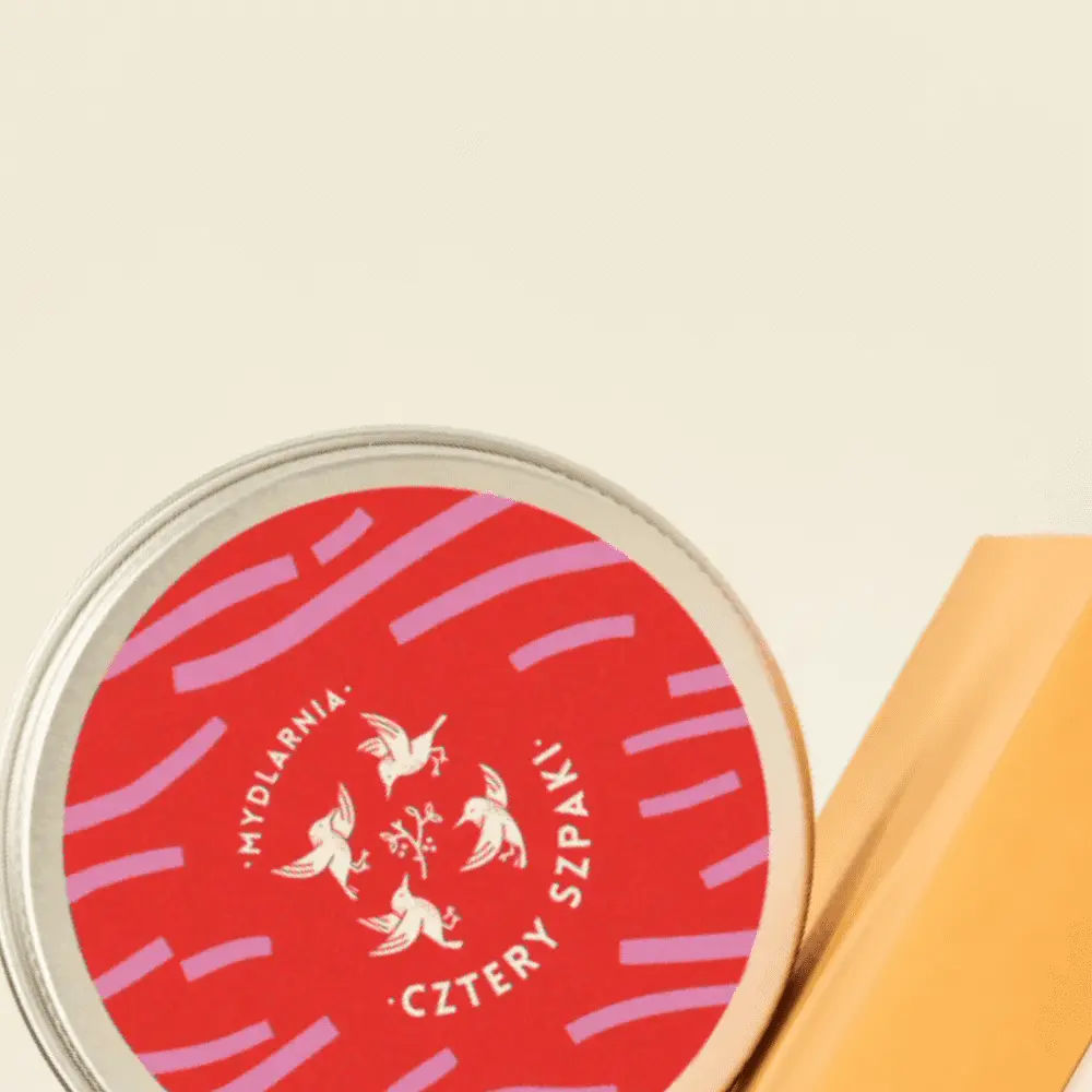 4 Szpaki - Okrągła puszka na szampon/odżywkę czerwono-różowa — miniatura 3